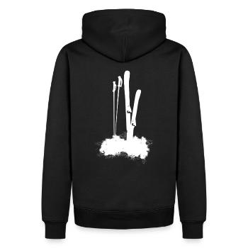 Wahre Freunde - Ski Alpen- Schnee - Männer Premium Bio Hoodie - Schwarz - Hinten - Nico (187cm)