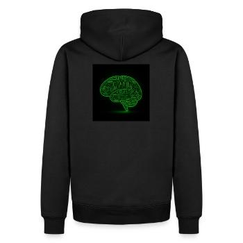 NeonTech Brain Geist trifft Schaltkreis - Männer Premium Bio Hoodie - Schwarz - Hinten - Nico (187cm)