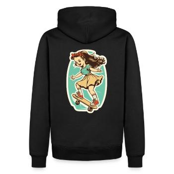 Skater Girl - Sweat à capuche Premium bio Homme - noir - Dos - Nico (187cm)