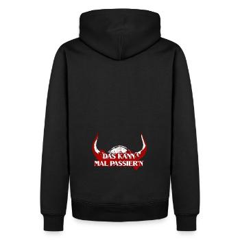 Wikingerhelm Spruch Kann passieren - Männer Premium Bio Hoodie - Schwarz - Hinten - Nico (187cm)