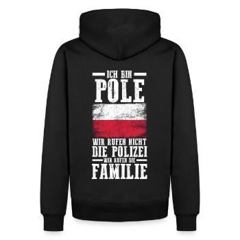 Polska Polen Pole Polnisches - Männer Premium Bio Hoodie - Schwarz - Hinten - Nico (187cm)