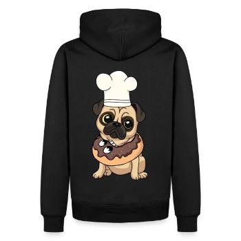 Mops Hund Hunde Kinder Kind Weihnachtsgeschenk - Männer Premium Bio Hoodie - Schwarz - Hinten - Nico (187cm)