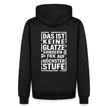Haarausfall Glatze Frisur, Lustiges Glatzenträger - Männer Premium Bio Hoodie - Schwarz - Hinten - Nico (187cm)