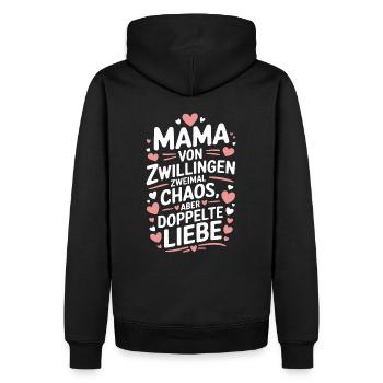 Mama von Zwillingen Zwillings Mutter Zwillingsmama - Männer Premium Bio Hoodie - Schwarz - Hinten - Nico (187cm)