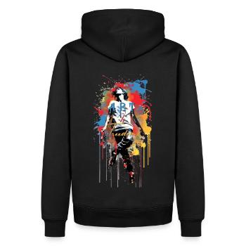 Artistic Soul - Men’s Premium Organic Hoodie - black - Back - Nico (187cm)