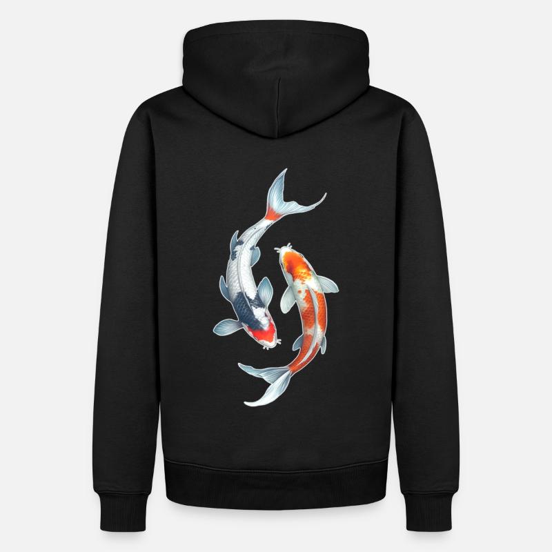 Koi Karpfen - Männer Premium Bio Hoodie - Schwarz