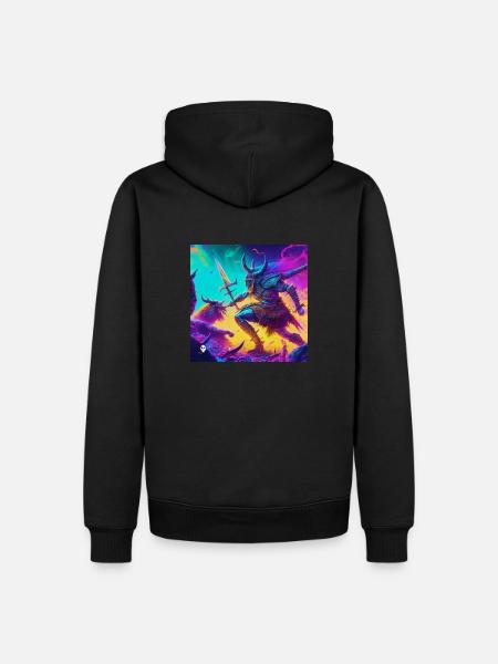 Cyber Viking - Männer Premium Bio Hoodie - Schwarz