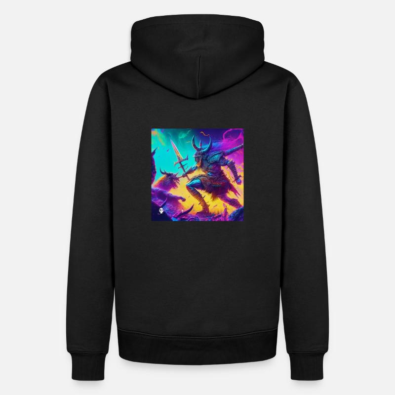 Cyber Viking - Männer Premium Bio Hoodie - Schwarz