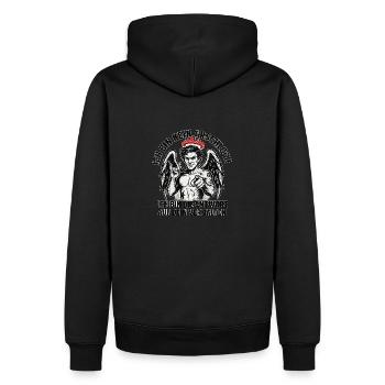 ARSCH - Männer Premium Bio Hoodie - Schwarz - Hinten - Nico (187cm)