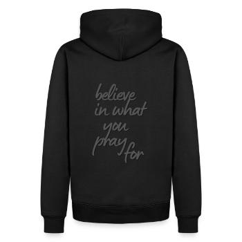 Foi Foi Prier Prière Église Dire Cadeau - Sweat à capuche Premium bio Homme - noir - Dos - Nico (187cm)