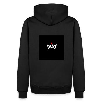 Alpha - Men’s Premium Organic Hoodie - black - Back - Nico (187cm)
