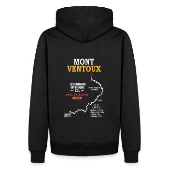 Vélo Mont Ventoux carte le Ventoux à velo Bédoin - Sweat à capuche Premium bio Homme - noir - Dos - Nico (187cm)