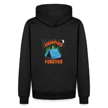 Camping pour toujours - Sweat à capuche Premium bio Homme - noir - Dos - Nico (187cm)