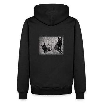 Félin - Sweat à capuche Premium bio Homme - noir - Dos - Nico (187cm)