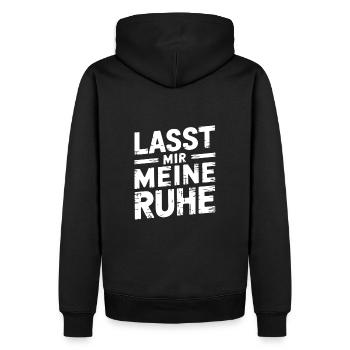 Lasst mir meine Ruhe - einfach in Ruhe lassen - Männer Premium Bio Hoodie - Schwarz - Hinten - Nico (187cm)