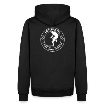 Logo TROTTINETTE Blanc 3 - Sweat à capuche Premium bio Homme - noir - Dos - Nico (187cm)