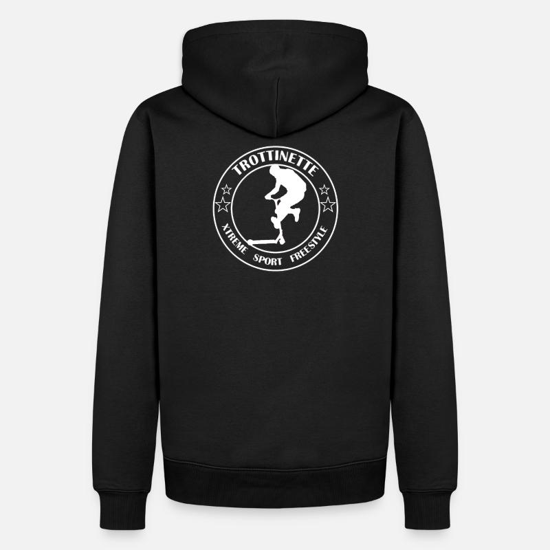 Logo TROTTINETTE Blanc 3 - Sweat à capuche Premium bio Homme - noir