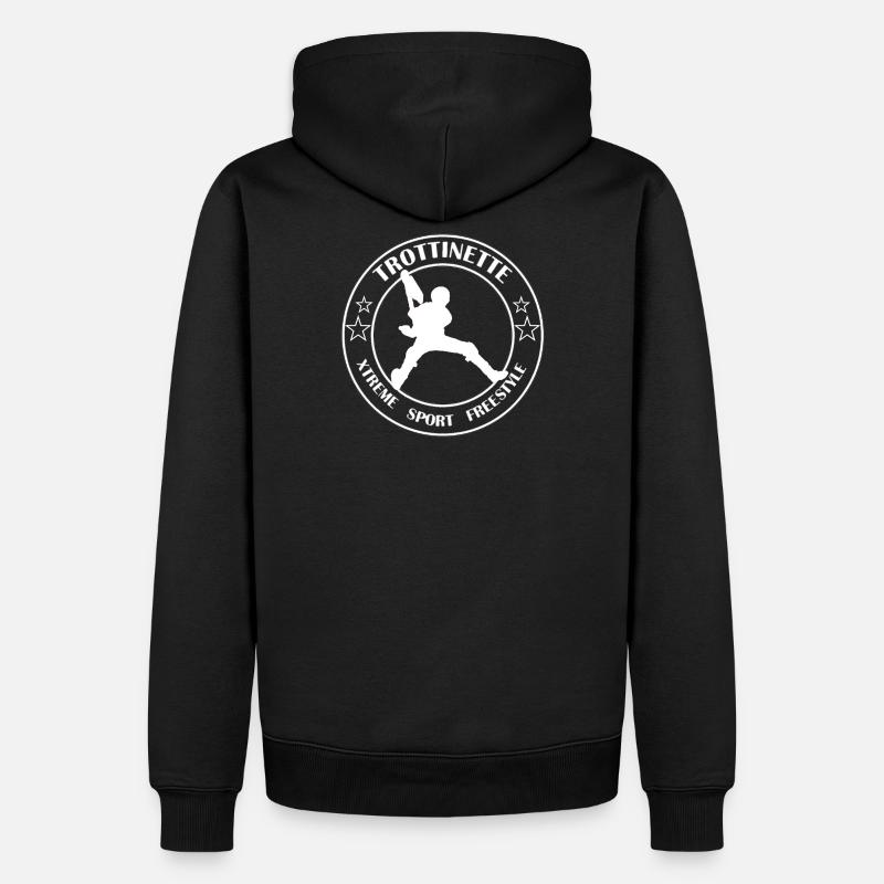 Logo TROTTINETTE Blanc 4 - Sweat à capuche Premium bio Homme - noir