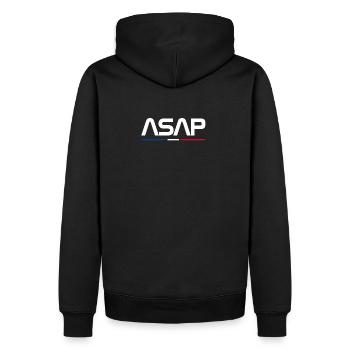 ASAP bleu blanc rouge - Sweat à capuche Premium bio Homme - noir - Dos - Nico (187cm)