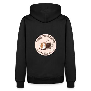 Brauche nur Kaffee und mein Meerschweinchen - Männer Premium Bio Hoodie - Schwarz - Hinten - Nico (187cm)