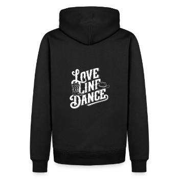 Love Line Dance ich liebe Line Dancing - Männer Premium Bio Hoodie - Schwarz - Hinten - Nico (187cm)