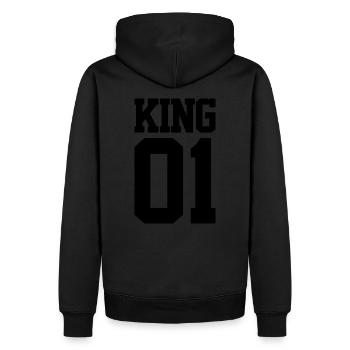 King 01 - Men’s Premium Organic Hoodie - black - Back - Nico (187cm)