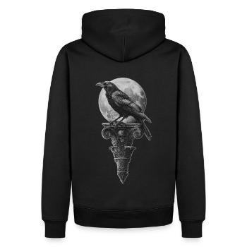 Corbeau - Sweat à capuche Premium bio Homme - noir - Dos - Nico (187cm)