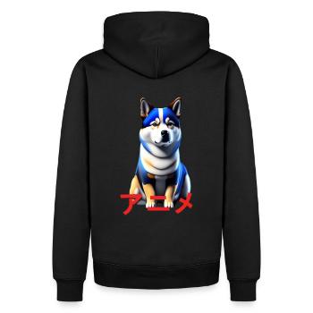 Shiba, Inu ,Art Anime Manga , Robot Dog - Sweat à capuche Premium bio Homme - noir - Dos - Nico (187cm)