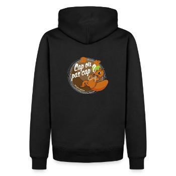 Cap ou pas cap? - Sweat à capuche Premium bio Homme - noir - Dos - Nico (187cm)