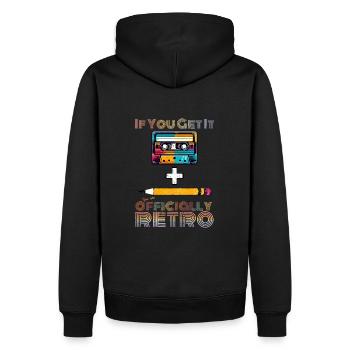 Rembobinage de cassette vintage : Design rétro - Sweat à capuche Premium bio Homme - noir - Dos - Nico (187cm)