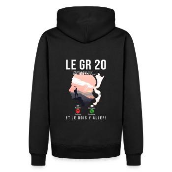 Randonnée GR 20 gr 20 corse randonneurs - Sweat à capuche Premium bio Homme - noir - Dos - Nico (187cm)