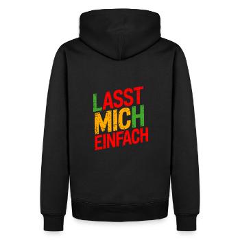 Lasst mir meine Ruhe - nicht stören - Männer Premium Bio Hoodie - Schwarz - Hinten - Nico (187cm)