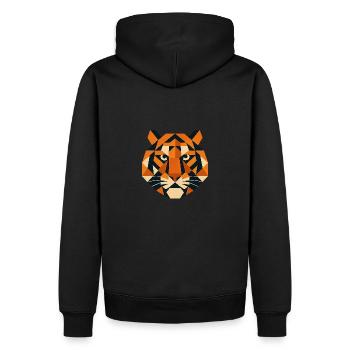 Polygone Tigre - Sweat à capuche Premium bio Homme - noir - Dos - Nico (187cm)