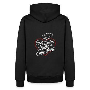 Shirt Brot Sauerteig Liebe 03 SP - Männer Premium Bio Hoodie - Schwarz - Hinten - Nico (187cm)