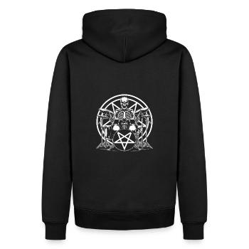 Squelette de crâne de batteur sur la batterie - Sweat à capuche Premium bio Homme - noir - Dos - Nico (187cm)