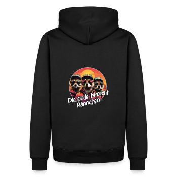 Cool Meerkat Drôle Suricate Dire - Sweat à capuche Premium bio Homme - noir - Dos - Nico (187cm)