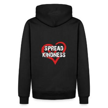 Verteile streue Freundlichkeit und Liebe - Männer Premium Bio Hoodie - Schwarz - Hinten - Nico (187cm)