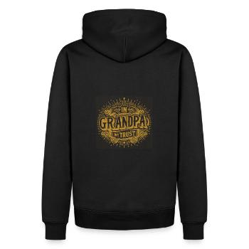 Opa vertrauen wir lieben unseren Opa - Männer Premium Bio Hoodie - Schwarz - Hinten - Nico (187cm)