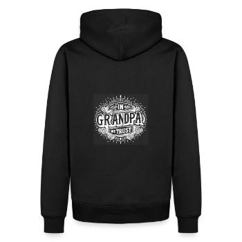 Opa vertrauen wir lieben unseren Opa - Männer Premium Bio Hoodie - Schwarz - Hinten - Nico (187cm)