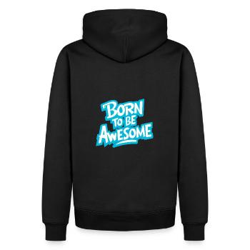 Né pour être génial - Sweat à capuche Premium bio Homme - noir - Dos - Nico (187cm)