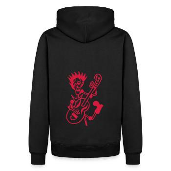 Squelette avec tête de mort de guitare - Sweat à capuche Premium bio Homme - noir - Dos - Nico (187cm)