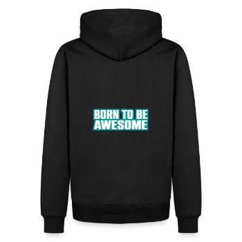 Dicton cool né pour être génial - Sweat à capuche Premium bio Homme - noir - Dos - Nico (187cm)