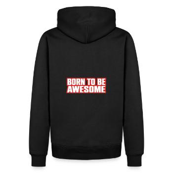 Dicton cool né pour être génial - Sweat à capuche Premium bio Homme - noir - Dos - Nico (187cm)