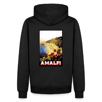 Vintage Reise Poster Italien - Männer Premium Bio Hoodie - Schwarz - Hinten - Nico (187cm)