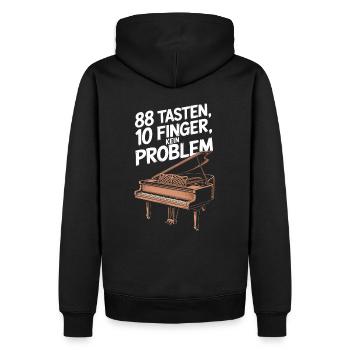 Klavier Konzertflügel Piano Spieler und Pianist - Männer Premium Bio Hoodie - Schwarz - Hinten - Nico (187cm)