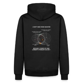 I DONT NEED MORE BOOSTER ! - Sweat à capuche Premium bio Homme - noir - Dos - Nico (187cm)