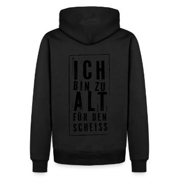 Ich Bin Zu Alt Für Den Scheiss - dunkel - Männer Premium Bio Hoodie - Schwarz - Hinten - Nico (187cm)