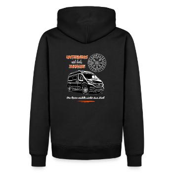 Camping van camping-car dicton avec boussole - Sweat à capuche Premium bio Homme - noir - Dos - Nico (187cm)