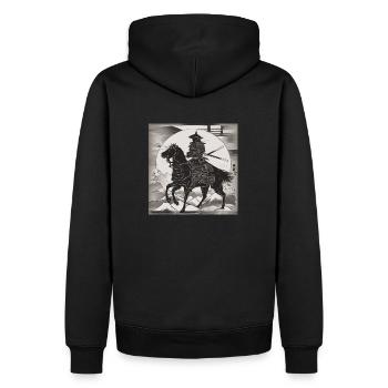 Einsamer Samurai - Männer Premium Bio Hoodie - Schwarz - Hinten - Nico (187cm)