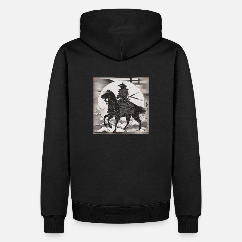 Einsamer Samurai - Männer Premium Bio Hoodie - Schwarz